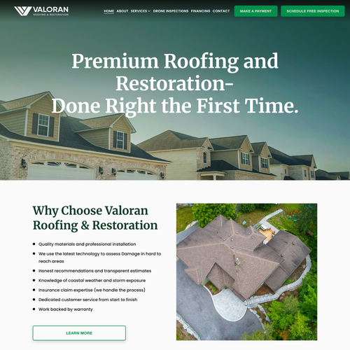 Design with the title 'Valoran Premium Roofing Design'