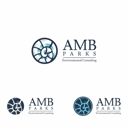 Seashell logo with the title 'Logo concept for AMB Parks'