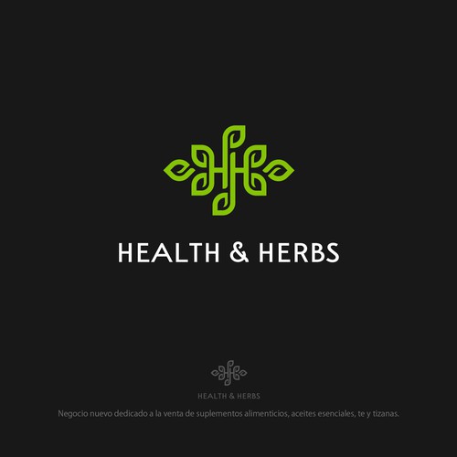 Herbal logo with the title 'Health & Herbs Logo '