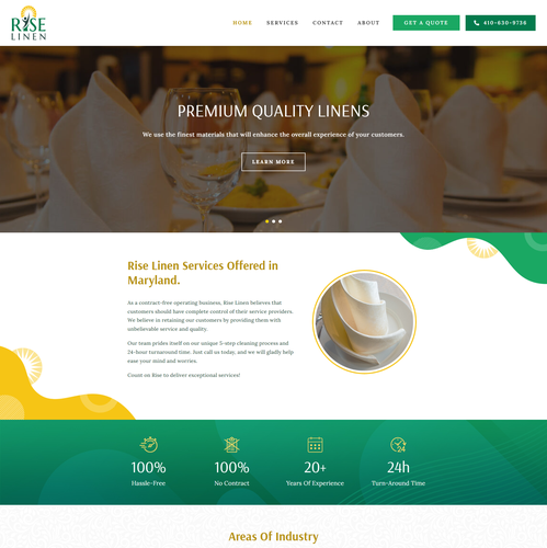 Laundry design with the title 'Linen & Laundry Service Website'