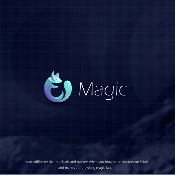 Browser design with the title 'Magic (AdBlocker Browser)'