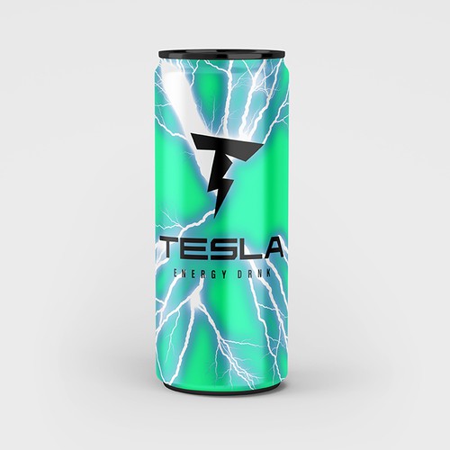 Electric logo with the title 'Tesla Energy Drink'