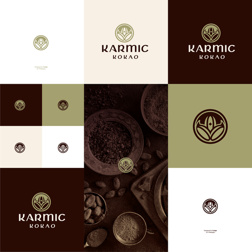 Brown logo with the title 'Karmic Kokao'