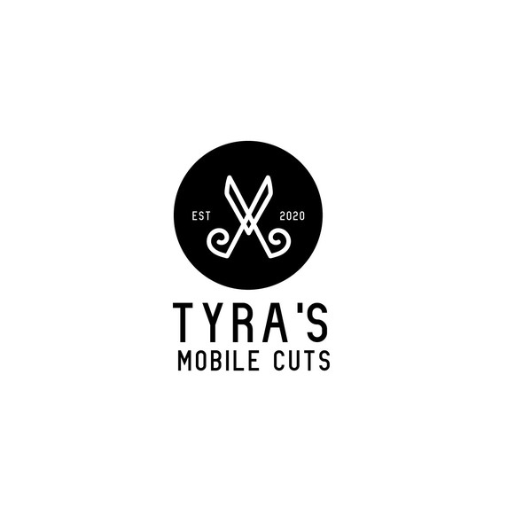 Scissors design with the title 'logo for mobile cuts'