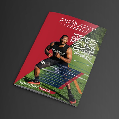 Trainer design with the title 'Brochure Design for PRIMFIT'