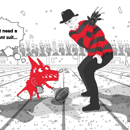 Football illustration with the title 'Cut resistant gloves illustration'