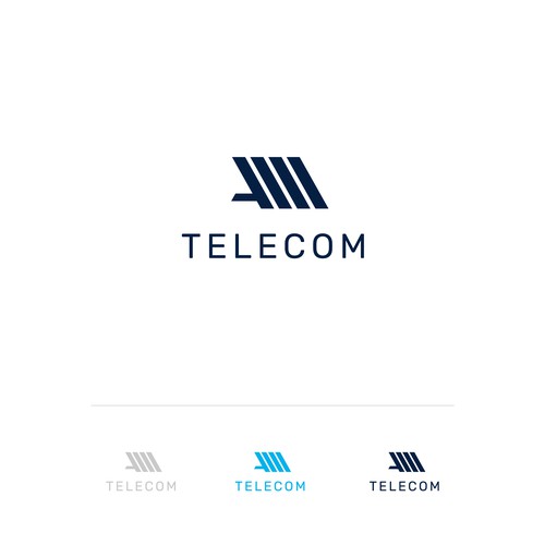 Telecommunications logo with the title 'Logo concept for a telecommunication company'