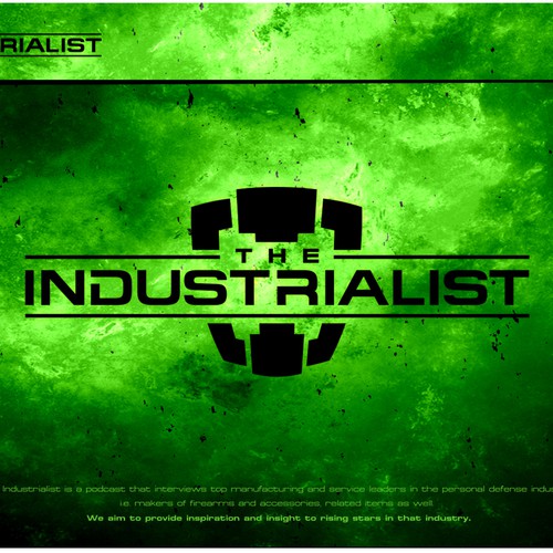 Jimdo design with the title 'Firearms manufactury needed logo, website and podcast button'