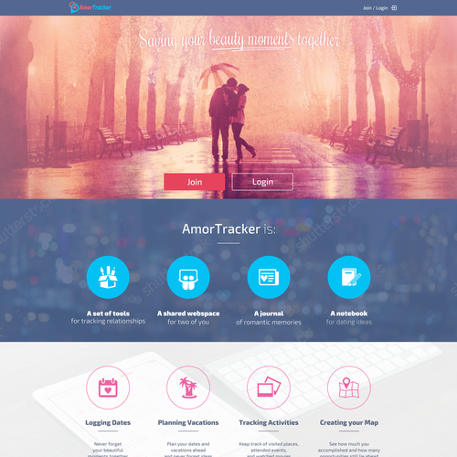 User-friendly website with the title 'AmorTracker website'