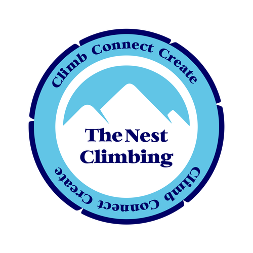 Cliff design with the title 'The Nest Climbing'