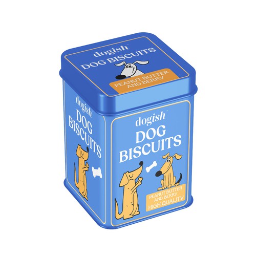 Dog food packaging with the title 'dog biscuit packaging'