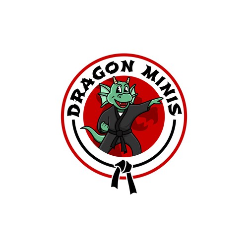 Karate design with the title 'Cartoon dragon logo'