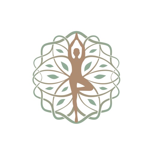 Leaf logo with the title 'Bold logo design for Yoga Studio'