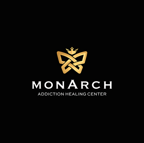 Monarch butterfly logo with the title 'Logo  for Monarch Addiction Healing Center'