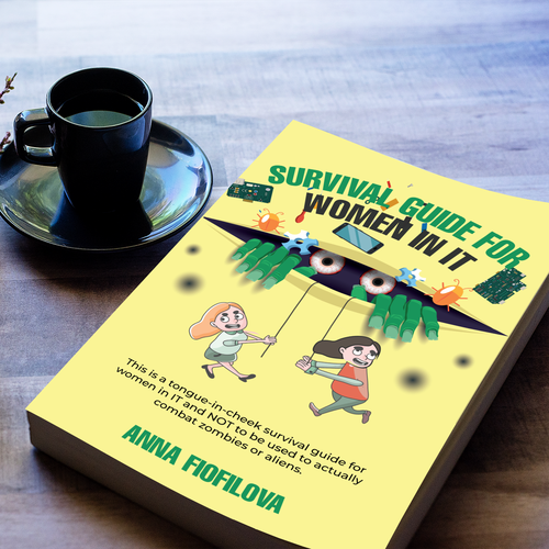 Cartoon book cover with the title 'Bold book cover design'