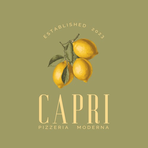 Lemon logo with the title 'Pizzeria logo'