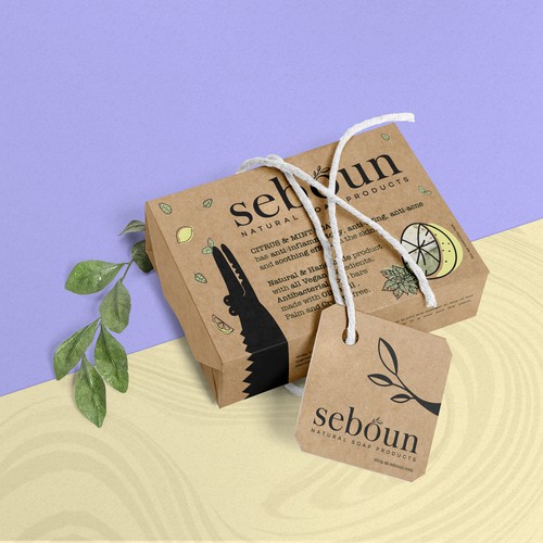 Soap packaging with the title 'Packaging for natural soup'