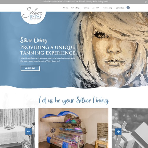 Spa design with the title 'Silver Lining Salon & Spa'