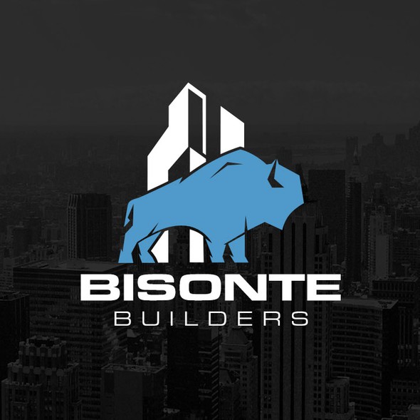 带有标题“BISONTE BUILDERS”的3D标志