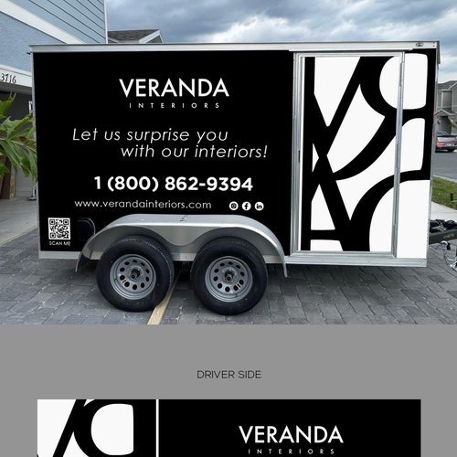 Car graphics design with the title 'Van Wrap for Veranda Interiors'