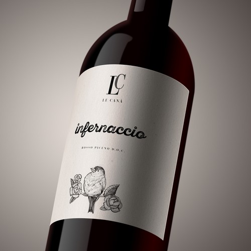 Winery label with the title 'wine label - strong concept'