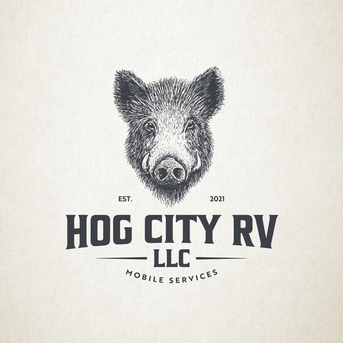 Hog design with the title 'Hog City RV'