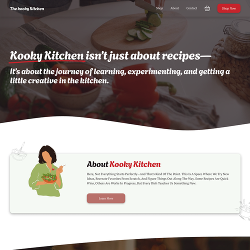 Design with the title 'The Kooky Kitchen Ecommerce Design'