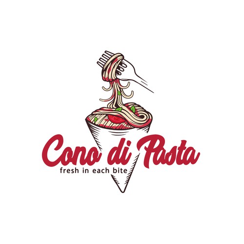 Fast food design with the title 'Cono di Pasta'