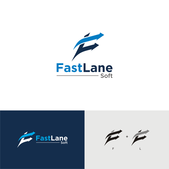 外判标志，标题为“FAST LANE SOFT - logo”