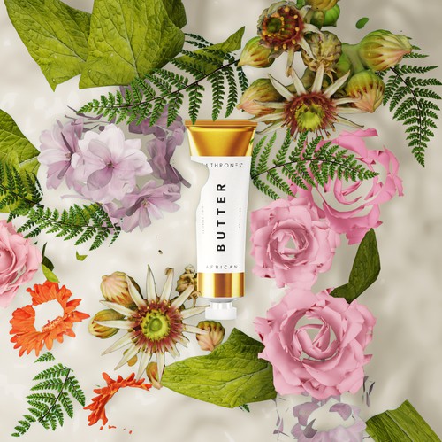 Branding illustration with the title '3D floral design for beauty product'
