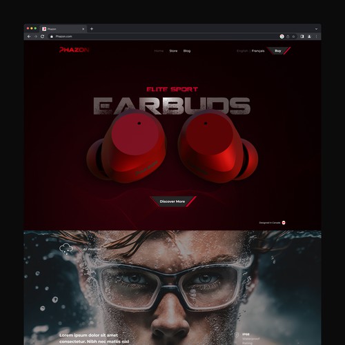 Entertainment website with the title 'Creative product page concept'