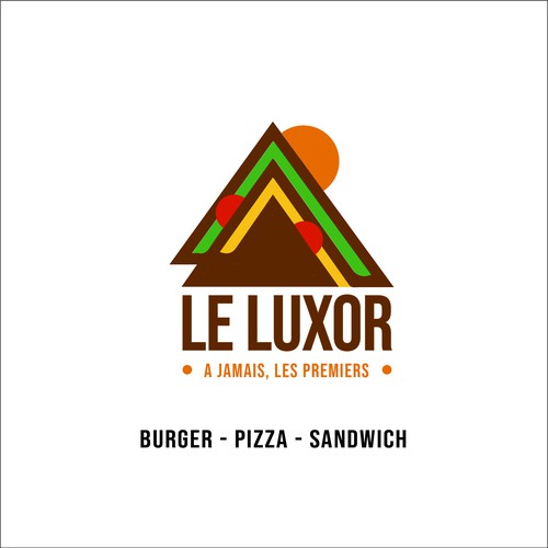 Pyramid logo with the title 'Fast Food Restaurant Logo'