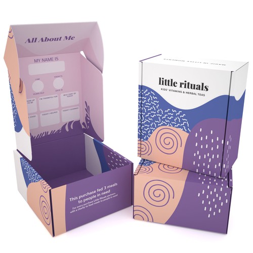 Product packaging with the title 'PRODUCT PACKAGING FOR LITTLE RITUALS'