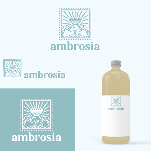 Elixir logo with the title 'Natural drink logo design'