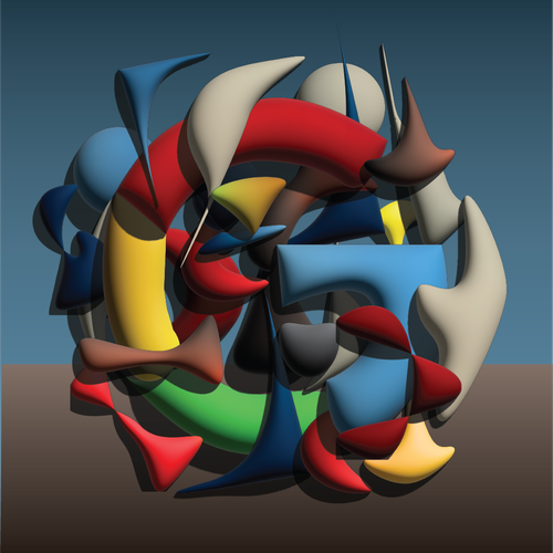 Surreal artwork with the title 'Surrealist illustration for a Community Contest inspired by Google and the artist Yves Tannguy'