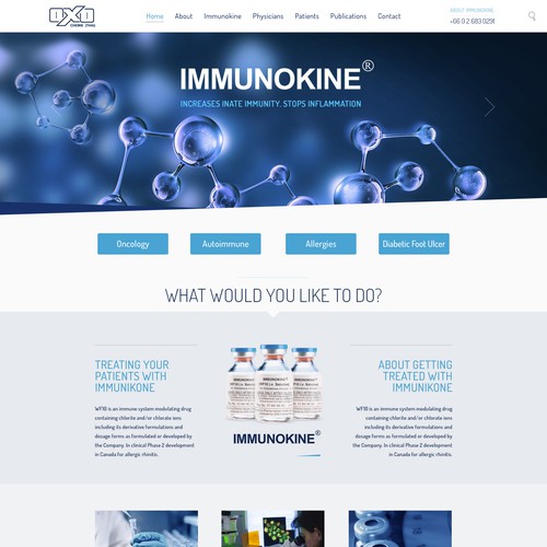 Design firm website with the title 'Design for Biopharmaceutical Company'