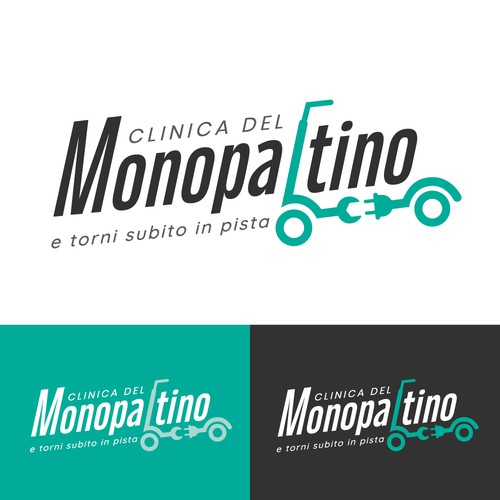 Scooter logo with the title 'Logo concept for electric scooter assistance and repair'