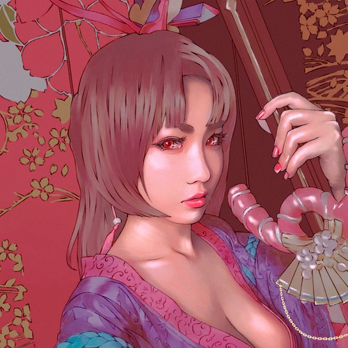 Digital illustration with the title 'jap girl '