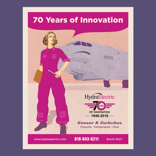 Uniform design with the title 'Magazine add for hydra electric'