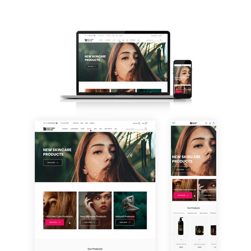 Beauty website with the title 'Skincare Webshop'