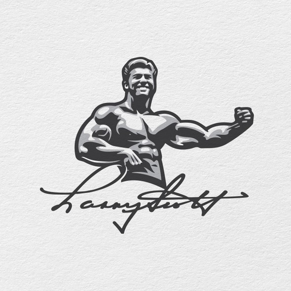 Bodybuilding logo with the title 'Larry Scott'