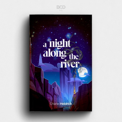 Cool book cover with the title 'Book Cover Night along the river'