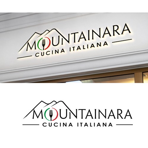 Italian cuisine logo with the title 'Modern logo for Italian restaurant'