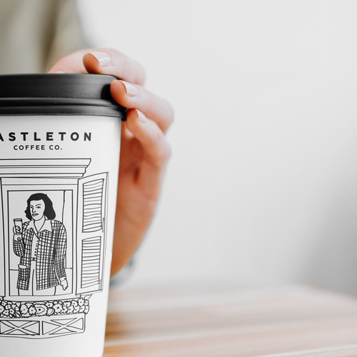 Doodle design with the title 'Coffee cup '