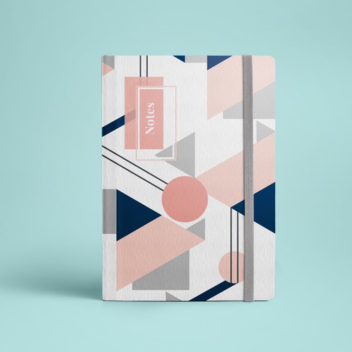 Pattern design artwork with the title 'Notebook cover design'