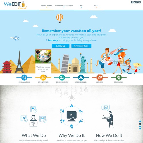 Video website with the title 'Sitio web WeEdit '