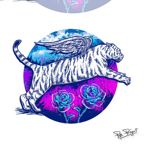 Unique t-shirt with the title 'Flying Tiger'