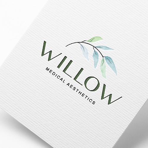 Spa design with the title 'An organic and appealing logo for a med spa with a willow branch as a symbol'