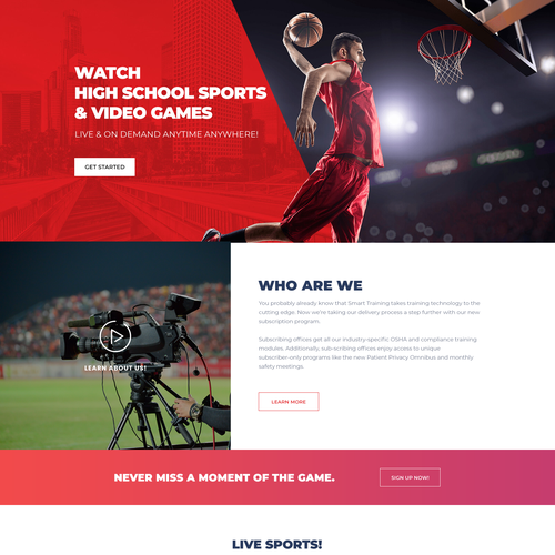 Broadcast design with the title 'FanVuu Landing Page'