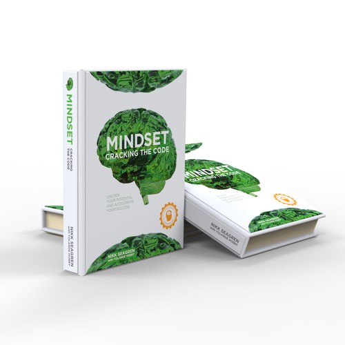 3D book cover with the title 'Book cover Mindset Cracking the code'
